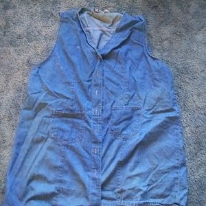 Denim Plus Size Sleeveless Dress 22W